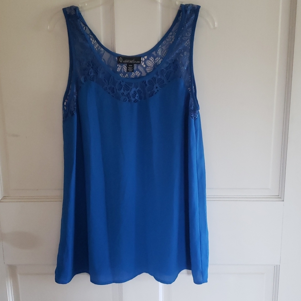 Signature  Studio blue dress tank sz S